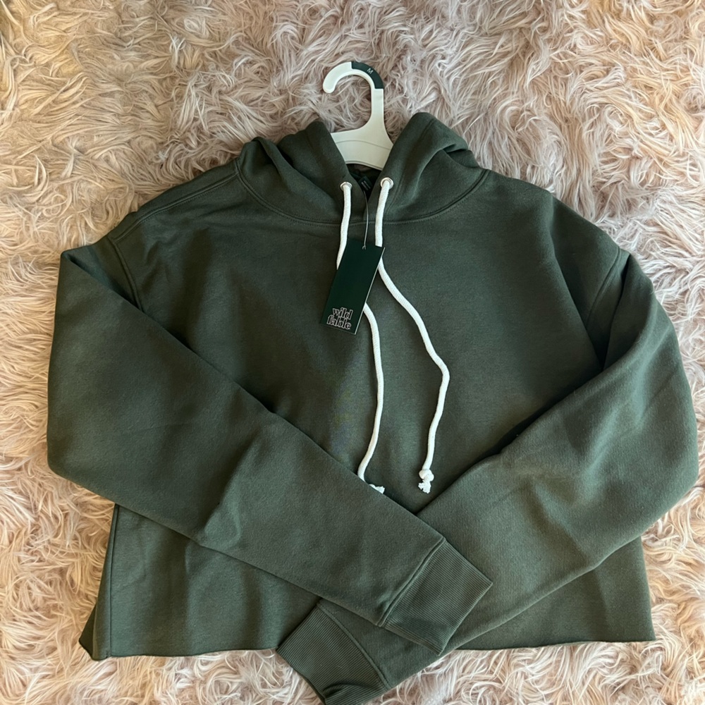 Womens cropped hoodie - Wild Fable Olive M
